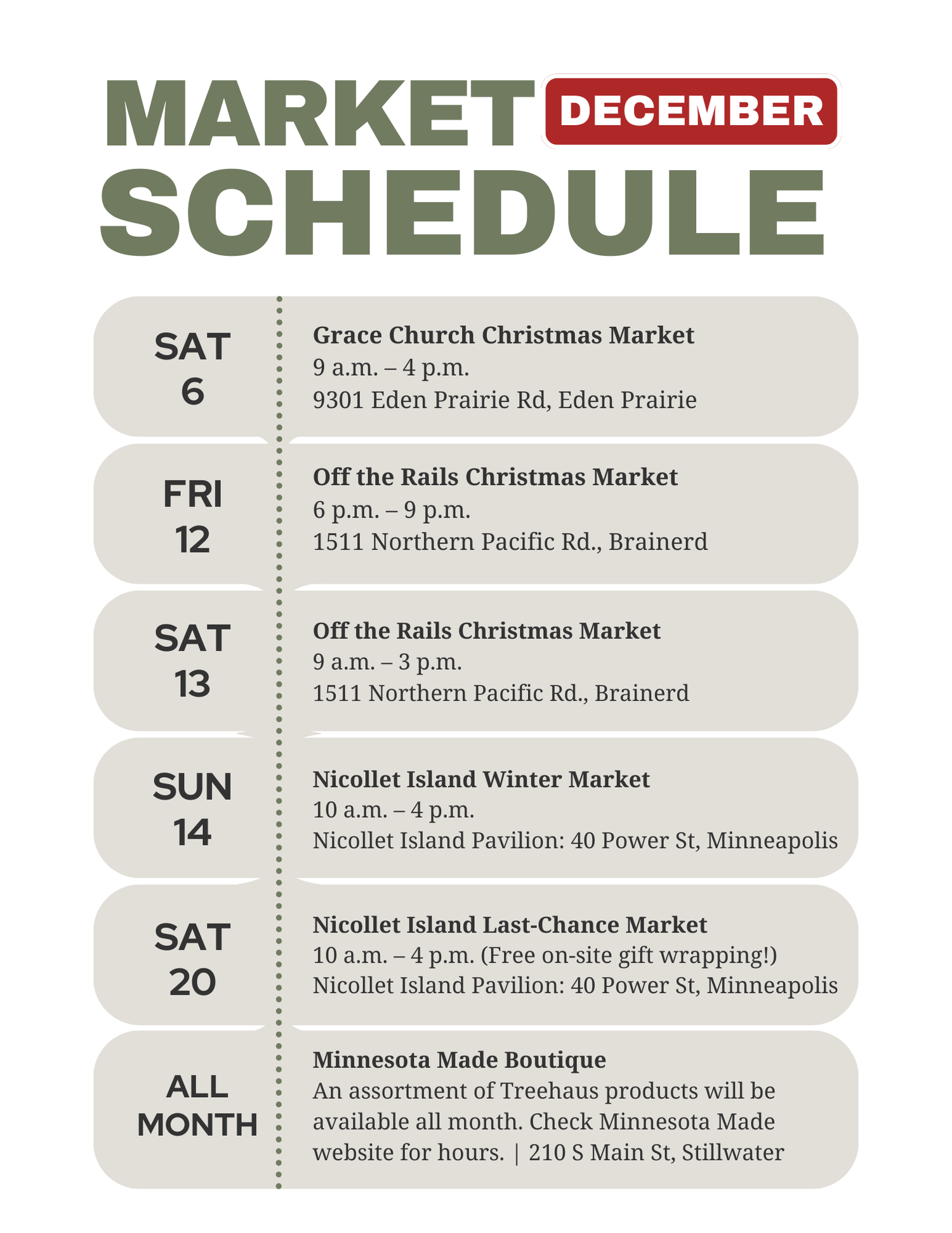 December Markets & Events