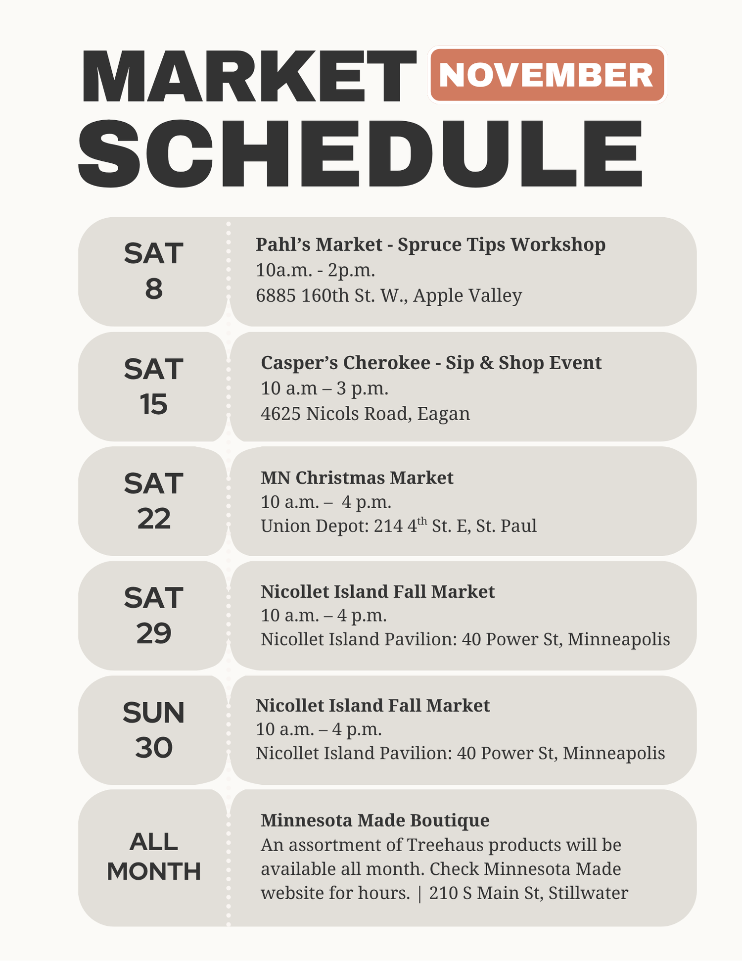 November Markets & Events